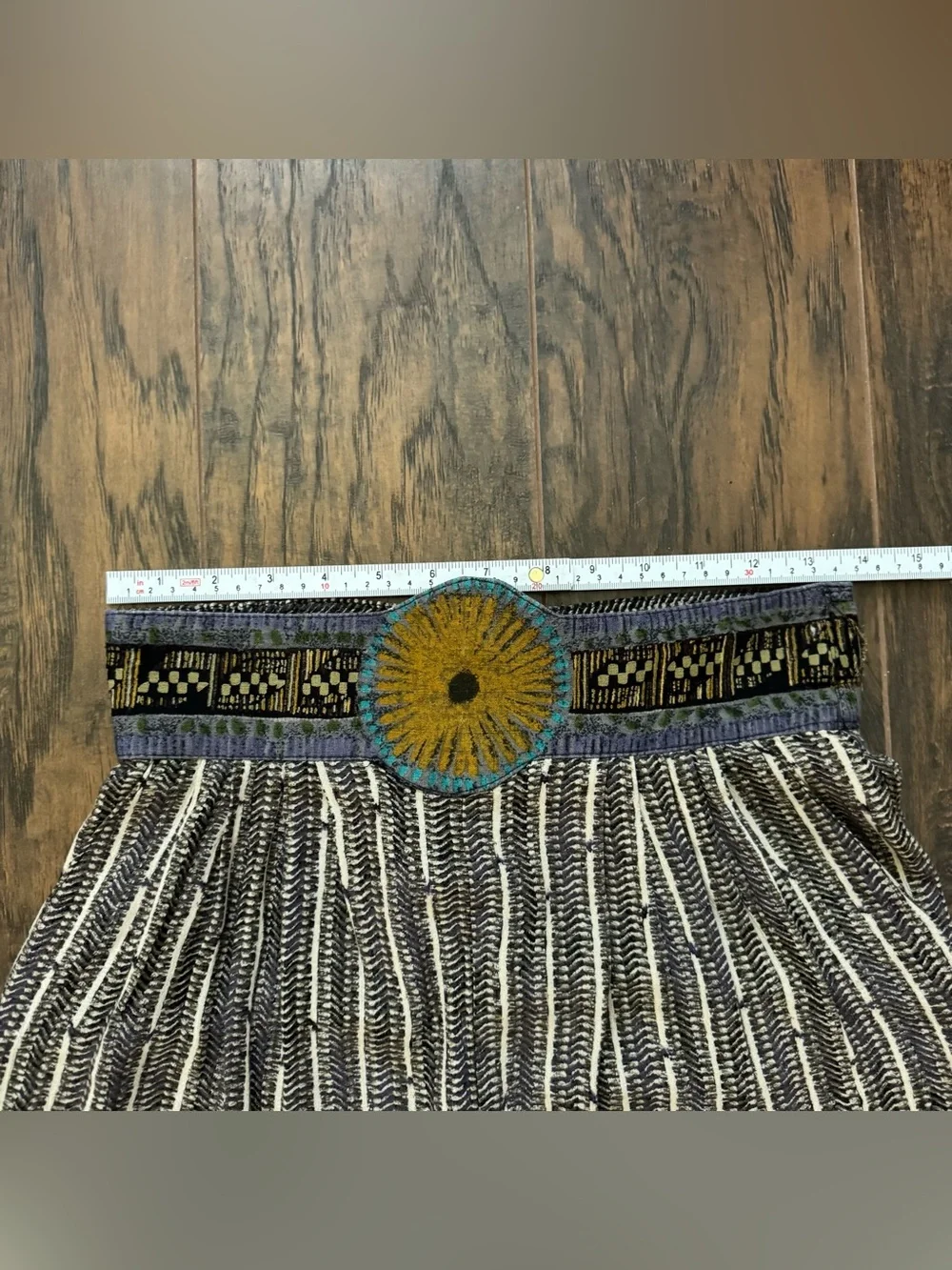 Size 27” Grey and White Striped Mini Skirt